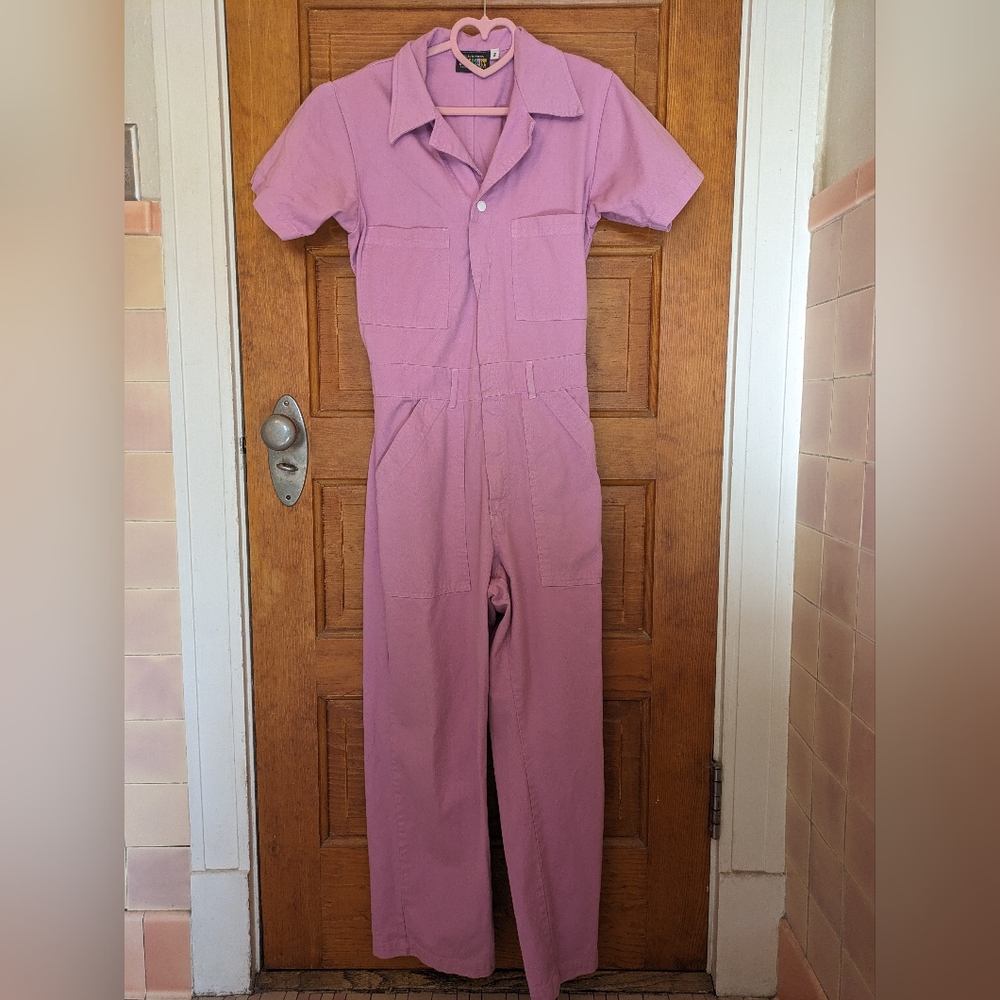 Big Bud Press BBP * Lilac Purple Short Sleeve Jumpsuit Sz Sm